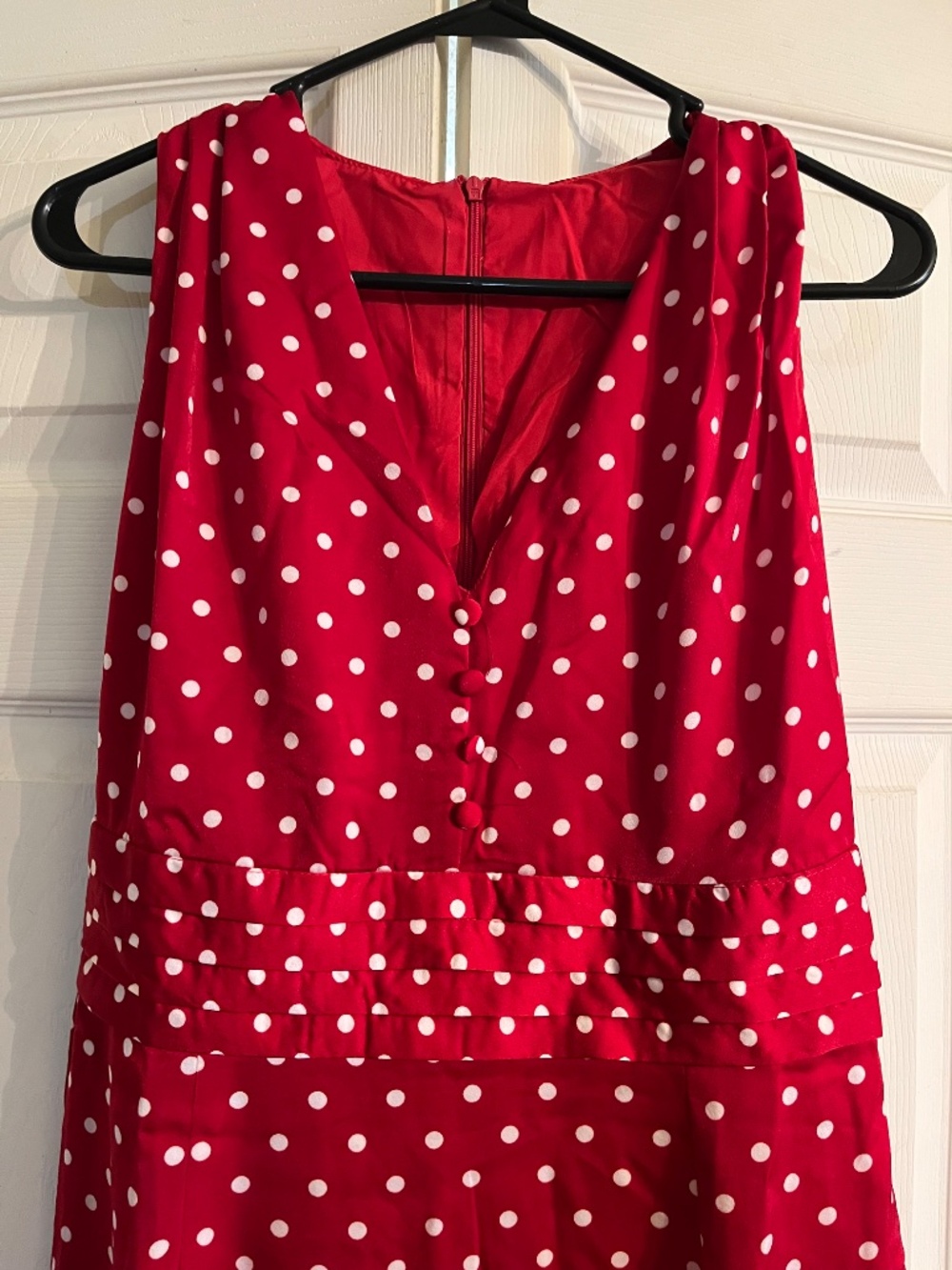 Retro Stage Red Polka Dot Dress - Size Large